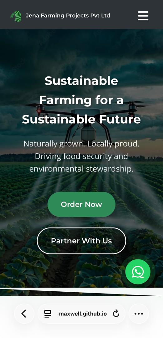 Pedzaworks Software Solutions developing website for Jena Farming